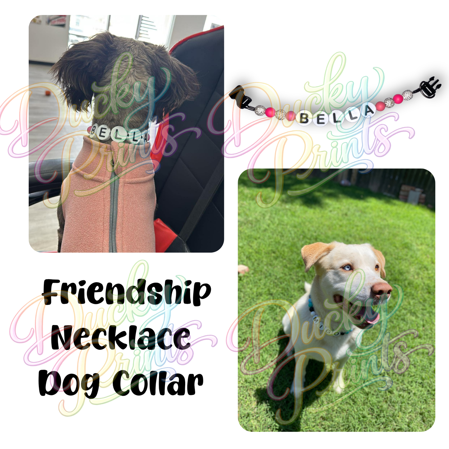 Custom Jumbo Letter Bead Dog Collar